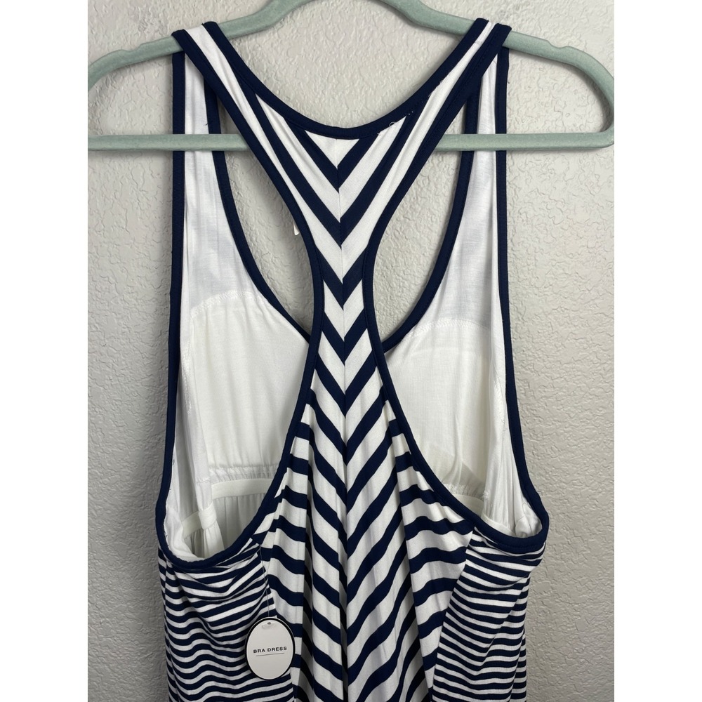 Soma Bra Dress Women's XXL Navy White Striped Maxi Nautical Resort Beachy NWT - Picture 13 of 16